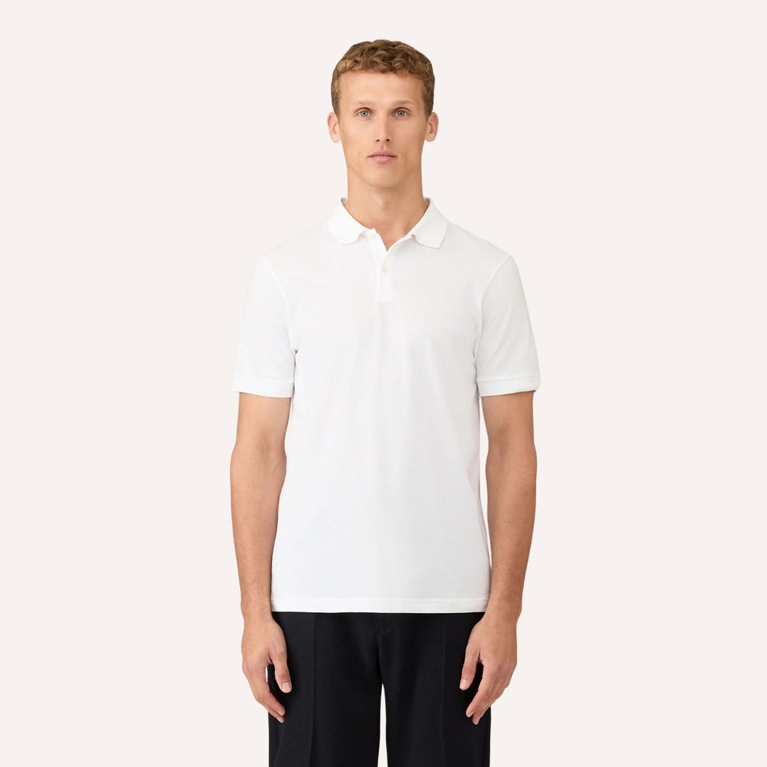 White Pique Polo Shirt