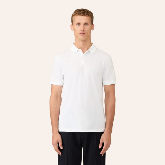 White Pique Polo Shirt