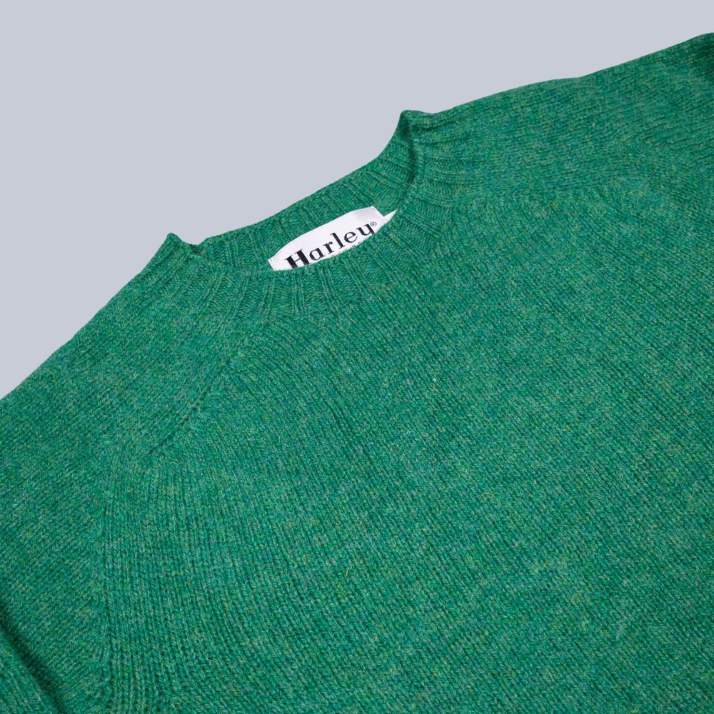 Evergreen Green Supersoft Lambswool Crewneck Sweater