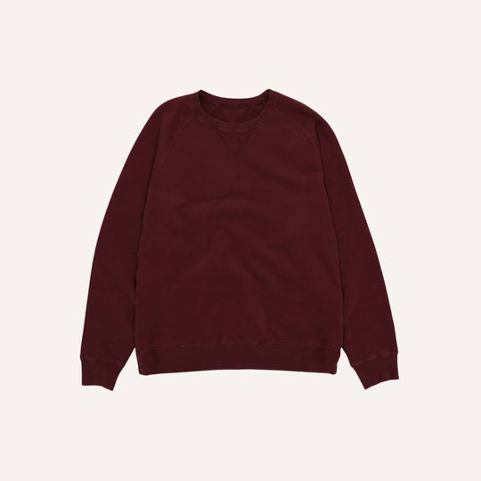 Burgundy Harvard French Terry Crewneck Sweatshirt - Raglan Cut