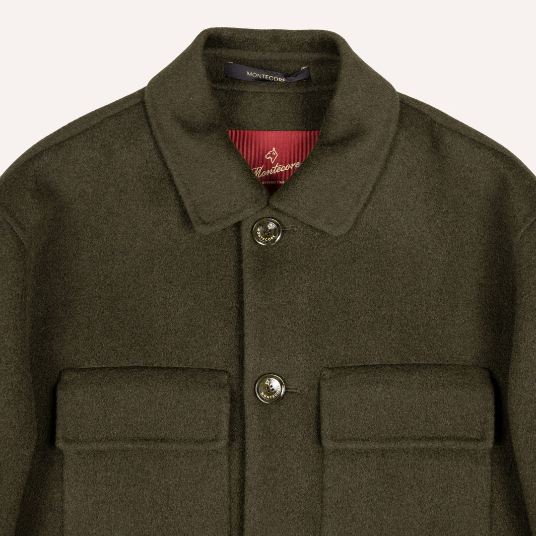Dark Olive Green Cashmere Unlined Field Jacket