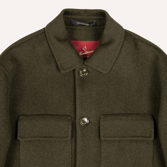 Dark Olive Green Cashmere Unlined Field Jacket