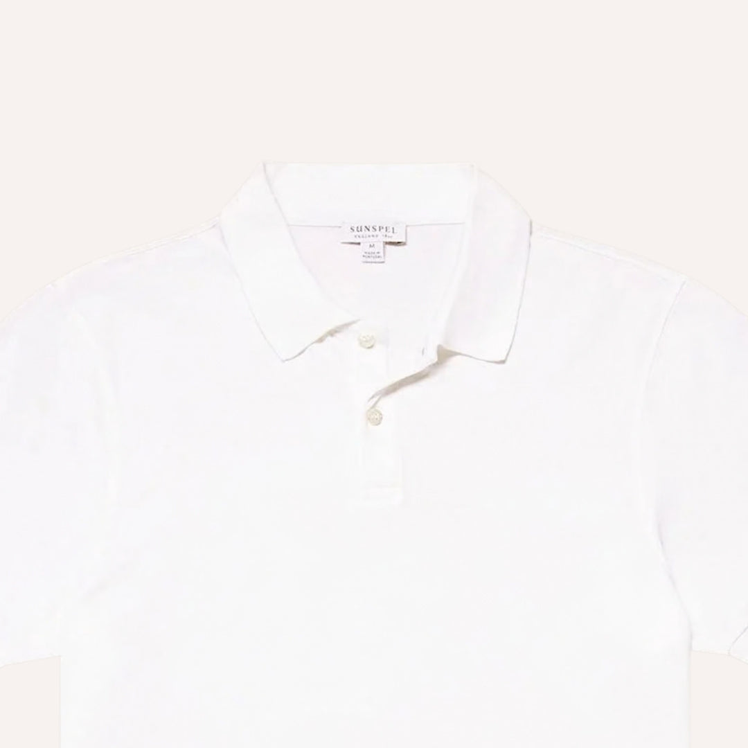 White Pique Polo Shirt