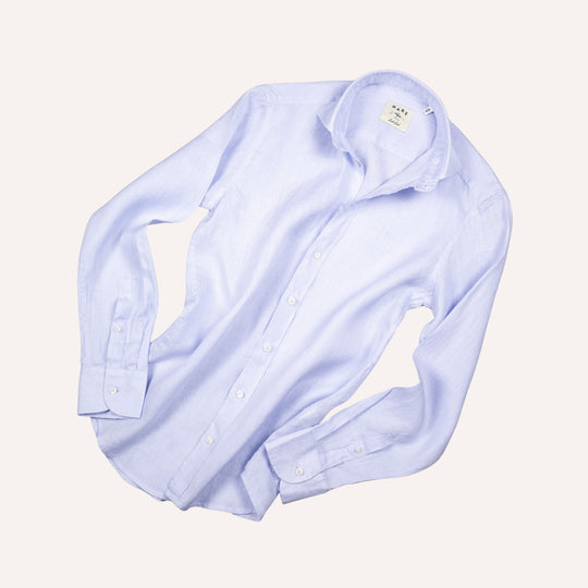 Light Blue Washed Linen Shirt