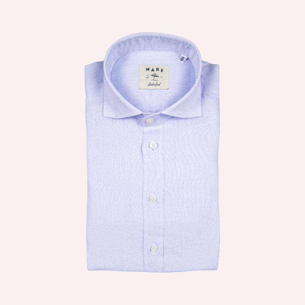 Light Blue Washed Linen Shirt