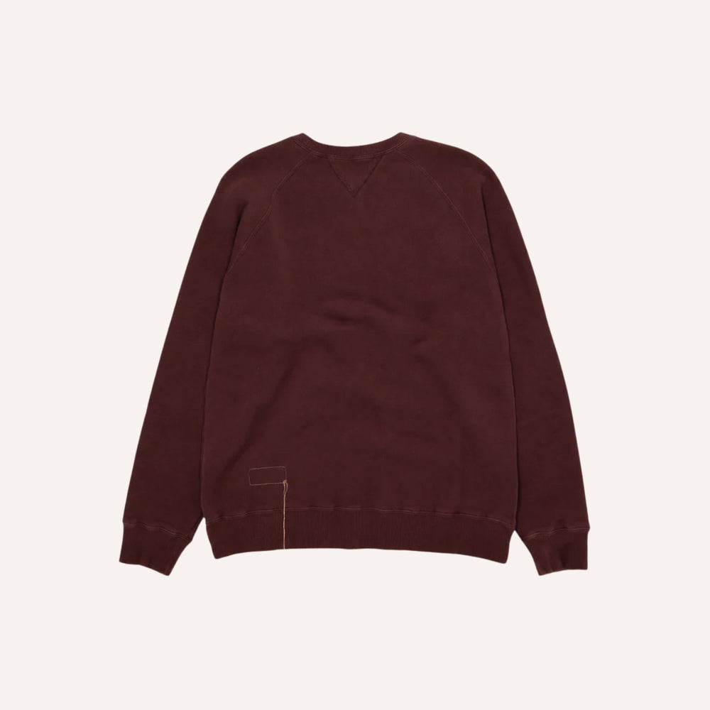 Burgundy Harvard French Terry Crewneck Sweatshirt - Raglan Cut