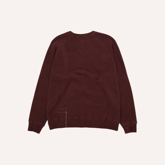 Burgundy Harvard French Terry Crewneck Sweatshirt - Raglan Cut
