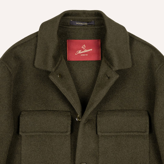 Dark Olive Green Cashmere Unlined Field Jacket