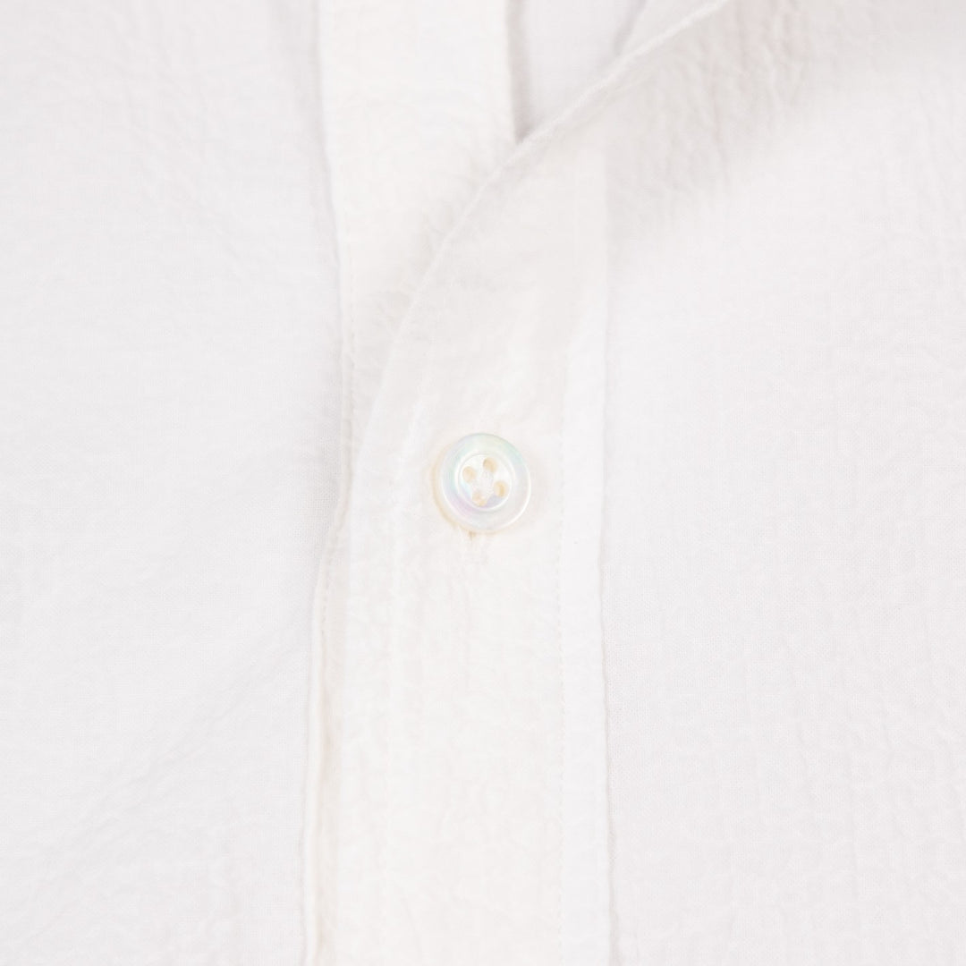 Off White Mandarin Seersucker Popover