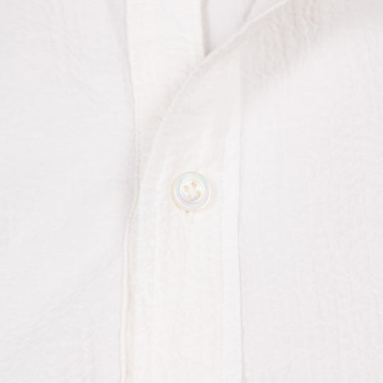 Off White Mandarin Seersucker Popover