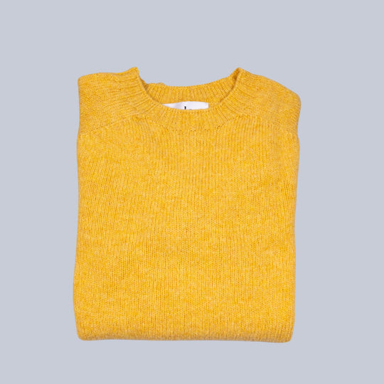 Nectar Yellow Supersoft Lambswool Crewneck Sweater
