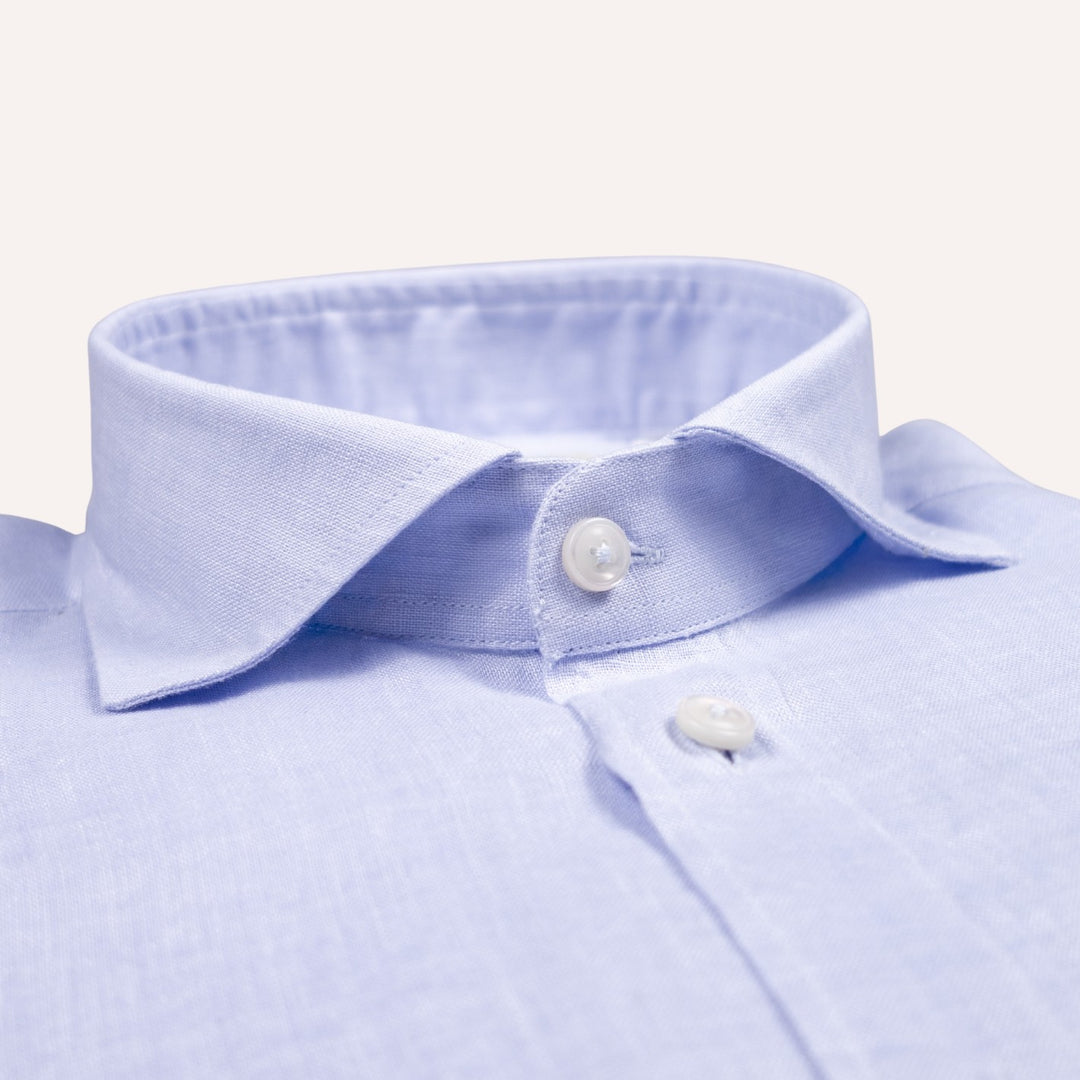 Light Blue Washed Linen Shirt