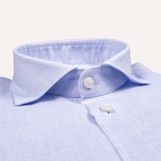 Light Blue Washed Linen Shirt