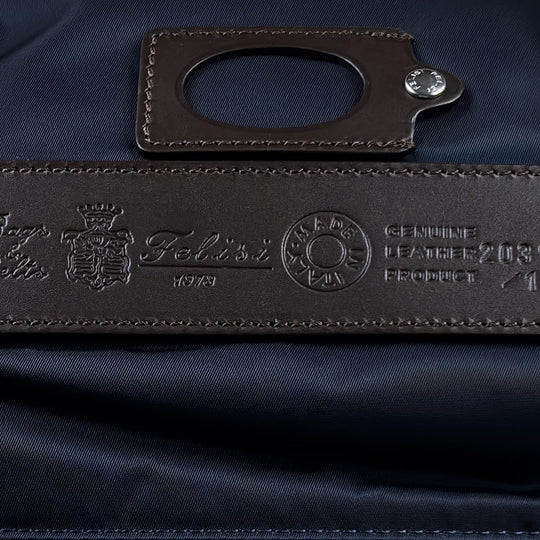 Navy Nylon Canvas Leather Weekend Bag