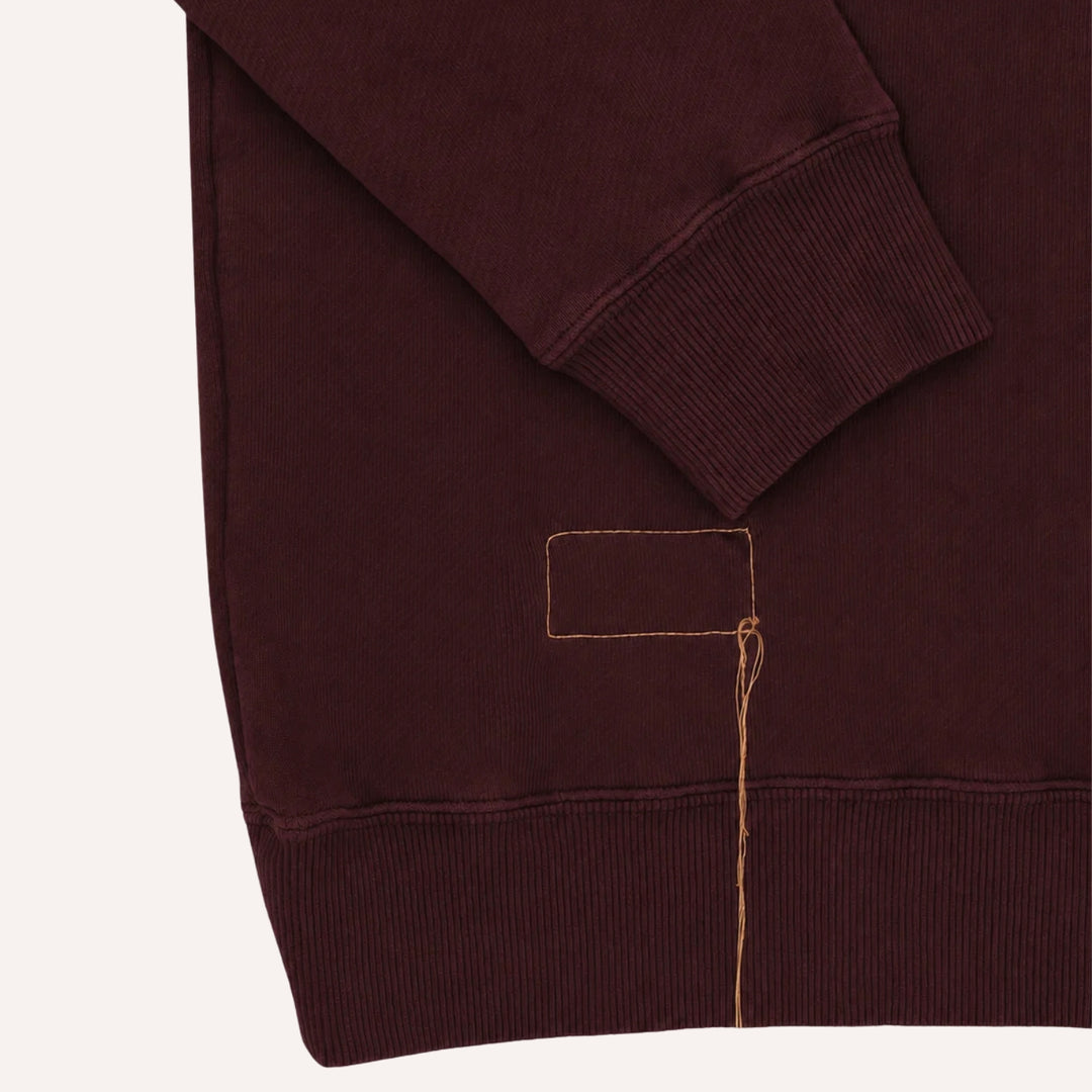 Burgundy Harvard French Terry Crewneck Sweatshirt - Raglan Cut