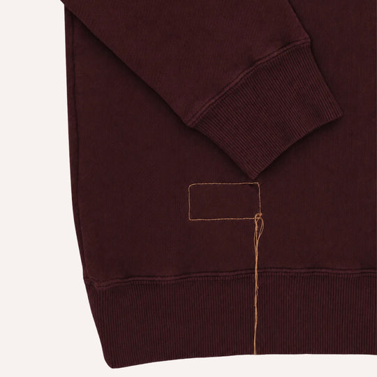 Burgundy Harvard French Terry Crewneck Sweatshirt - Raglan Cut