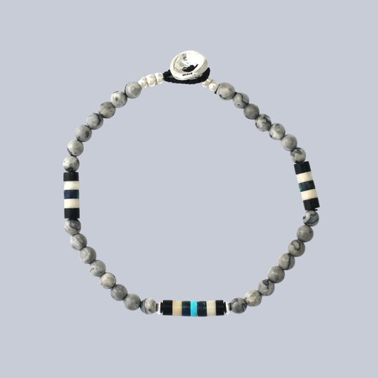 Grey Jasper Beads Natural 4mm Bracelet