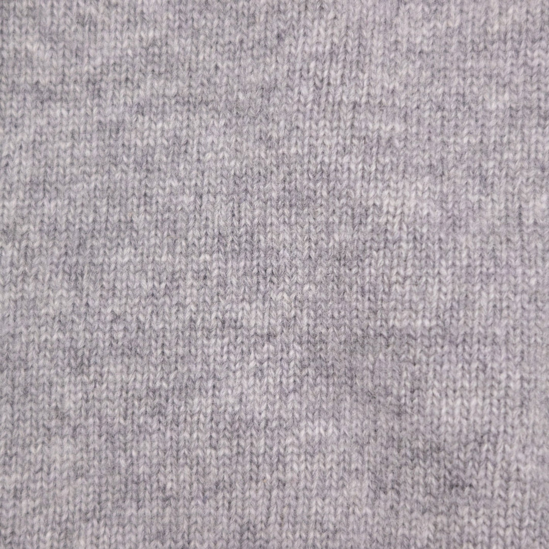 Grey Melange Wool Cashmere Lined Zip Cardigan