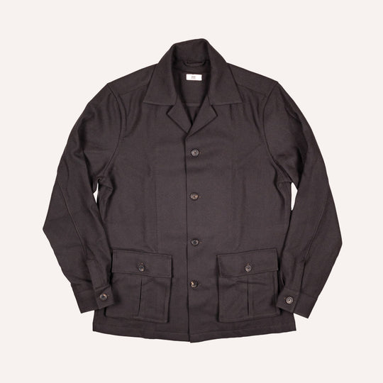 Brown Herringbone Wool Cashmere Traveller Jacket