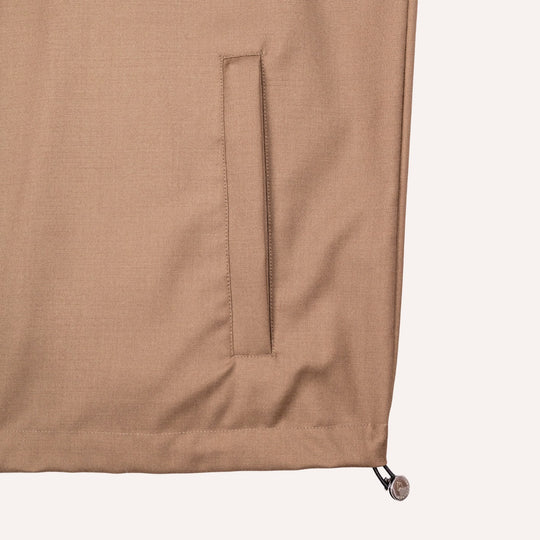 Tobacco Brown Reversible Wool & Polyester Lightweight Gilet