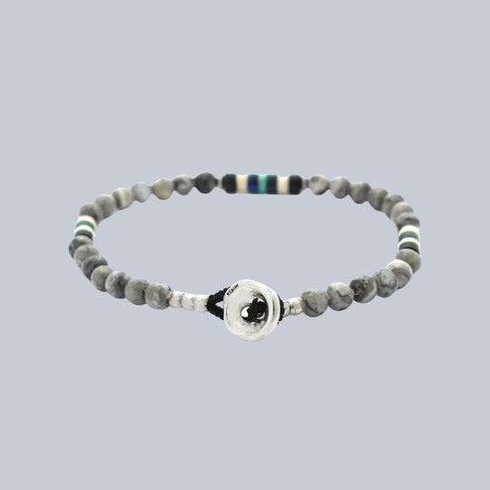 Grey Jasper Beads Natural 4mm Bracelet