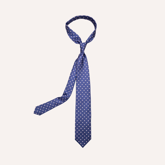 Blue Flower Pattern Silk Tie