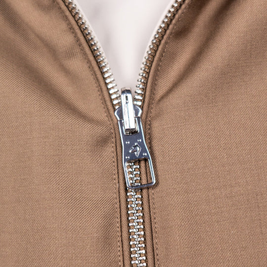 Tobacco Brown Reversible Wool & Polyester Lightweight Gilet