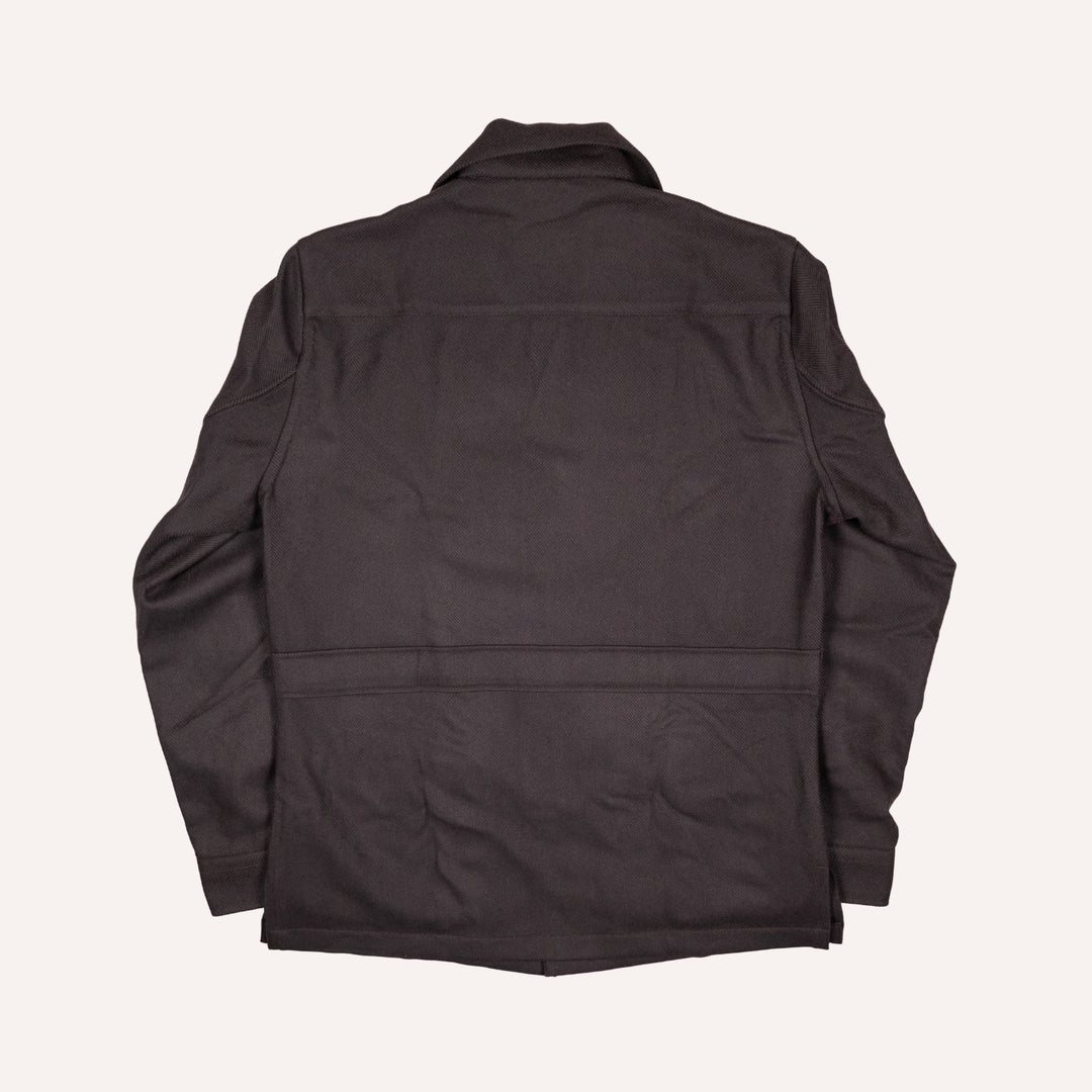 Brown Herringbone Wool Cashmere Traveller Jacket