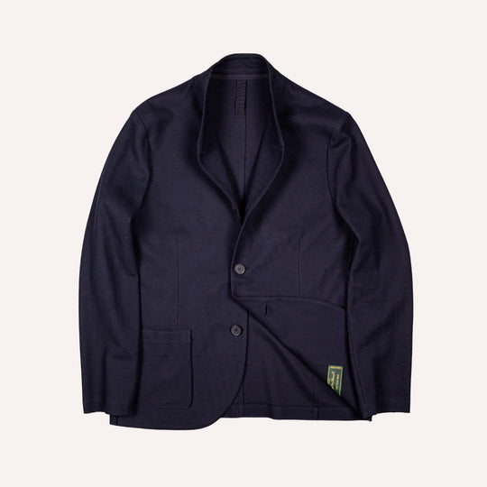 Navy Honeycomb Cotton Nehru Jacket