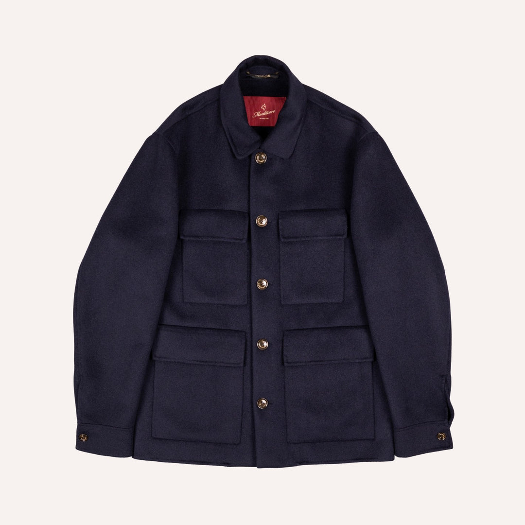 Navy Cashmere Unlined Field Jacket