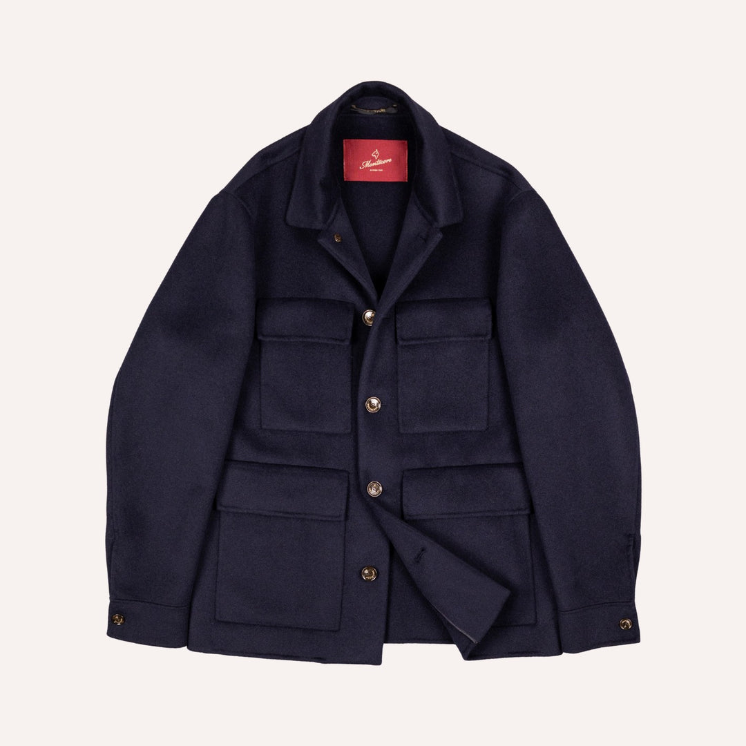 Navy Cashmere Unlined Field Jacket
