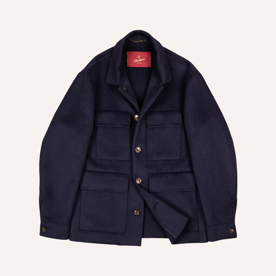 Navy Cashmere Unlined Field Jacket