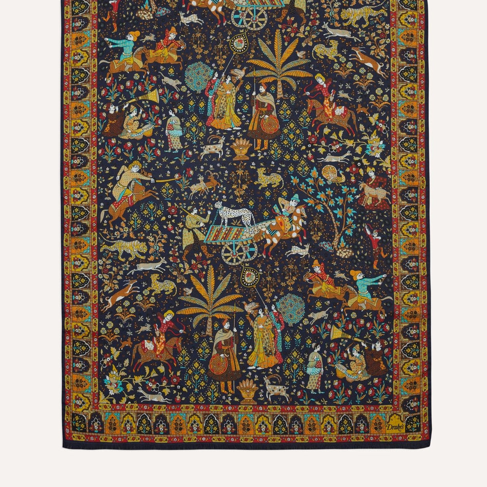 Navy Mogul Garden Printed Scarf