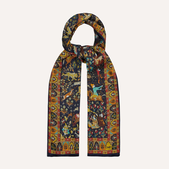 Navy Mogul Garden Printed Scarf