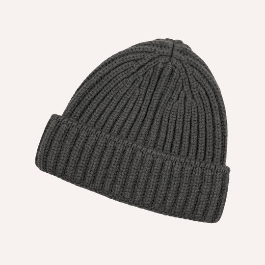 Forest Green Ribbed Cashmere Beanie