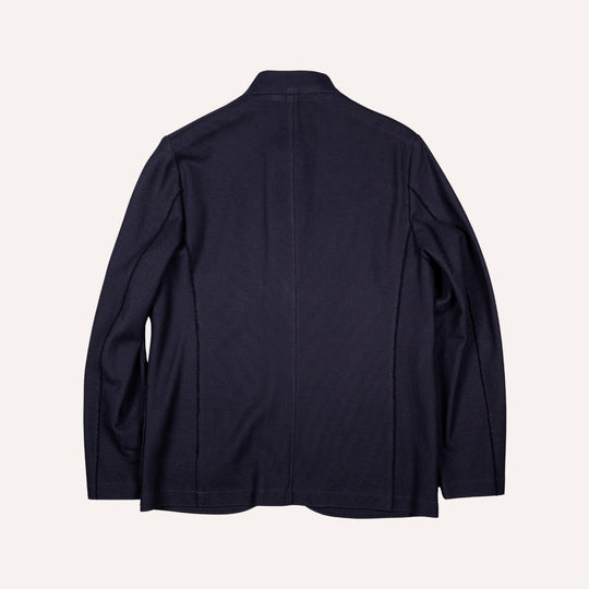 Navy Honeycomb Cotton Nehru Jacket