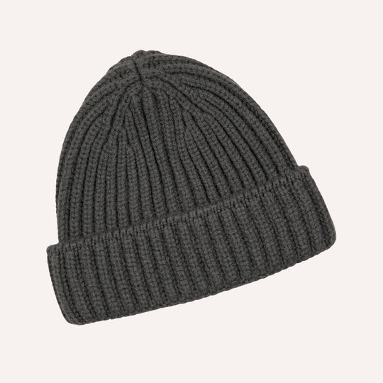 Forest Green Ribbed Cashmere Beanie