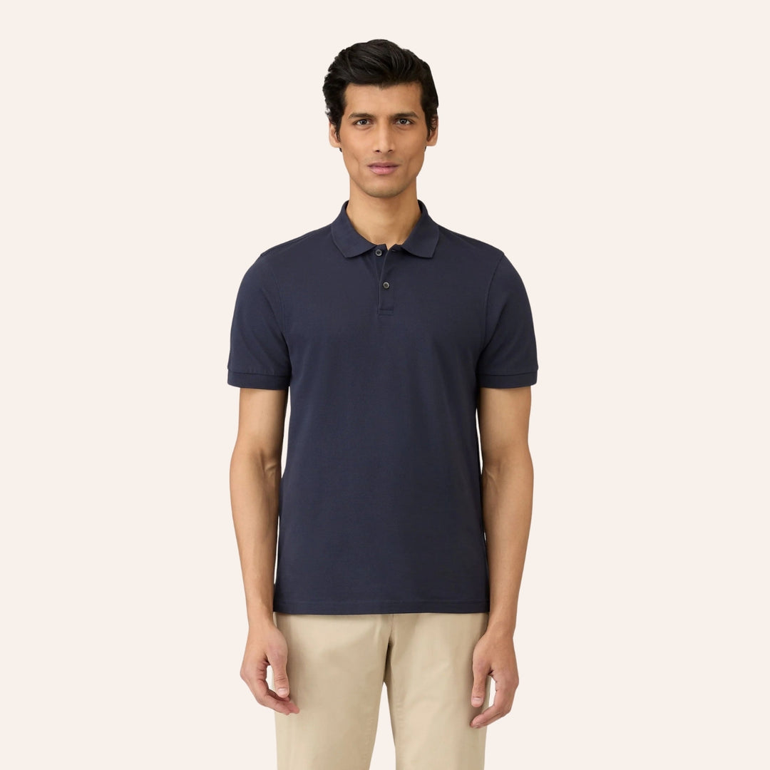 Navy Pique Polo Shirt