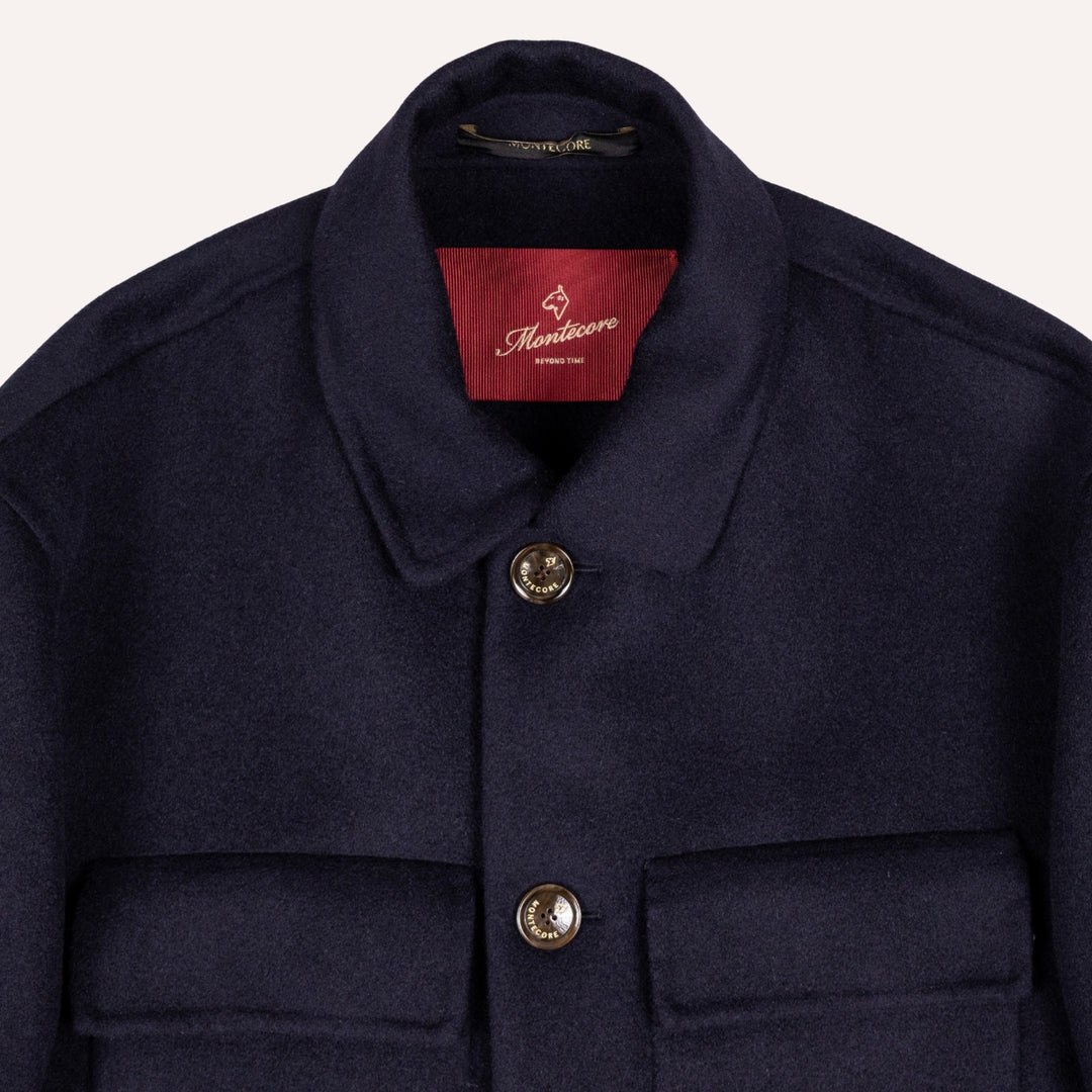 Navy Cashmere Unlined Field Jacket