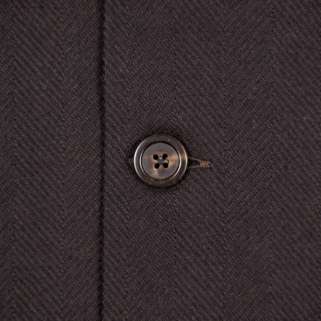 Brown Herringbone Wool Cashmere Traveller Jacket