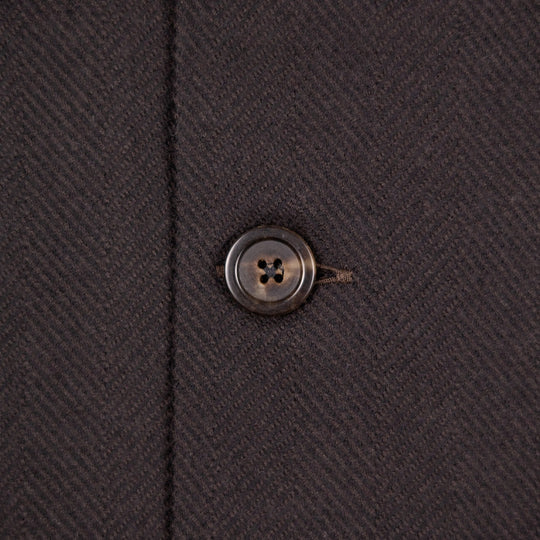 Brown Herringbone Wool Cashmere Traveller Jacket