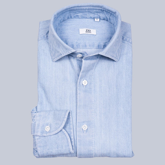 Ice Blue Medium Weight Denim Shirt