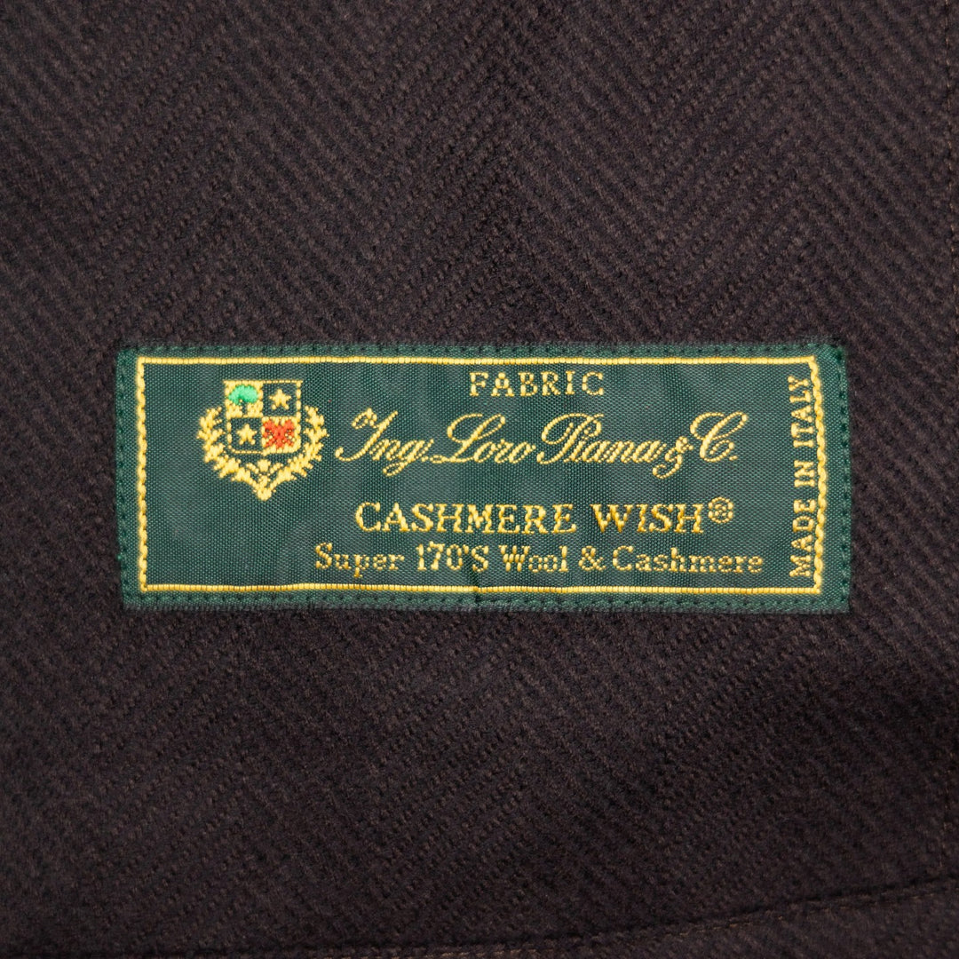 Brown Herringbone Wool Cashmere Traveller Jacket