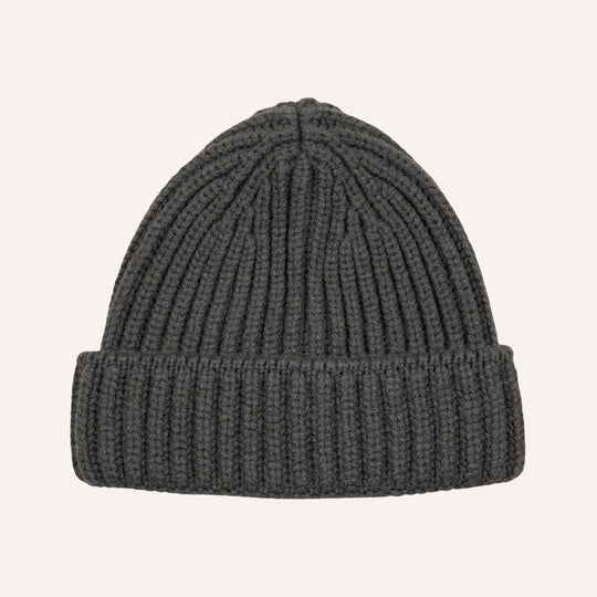 Forest Green Ribbed Cashmere Beanie