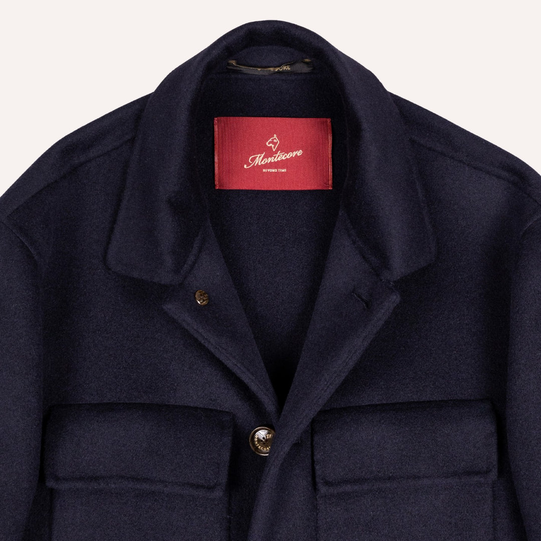Navy Cashmere Unlined Field Jacket
