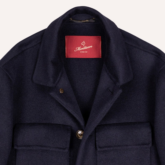 Navy Cashmere Unlined Field Jacket