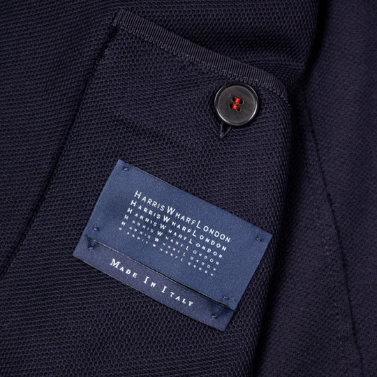 Navy Honeycomb Cotton Nehru Jacket