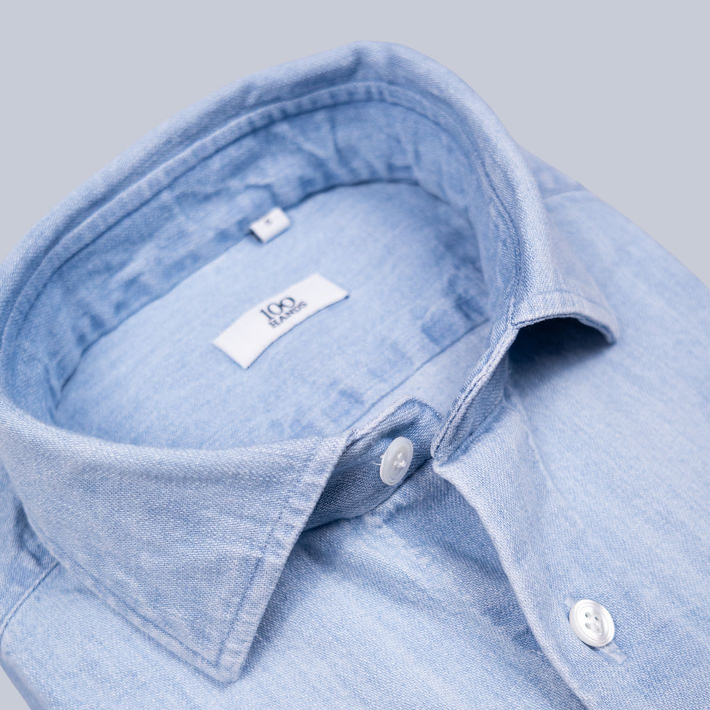Ice Blue Medium Weight Denim Shirt