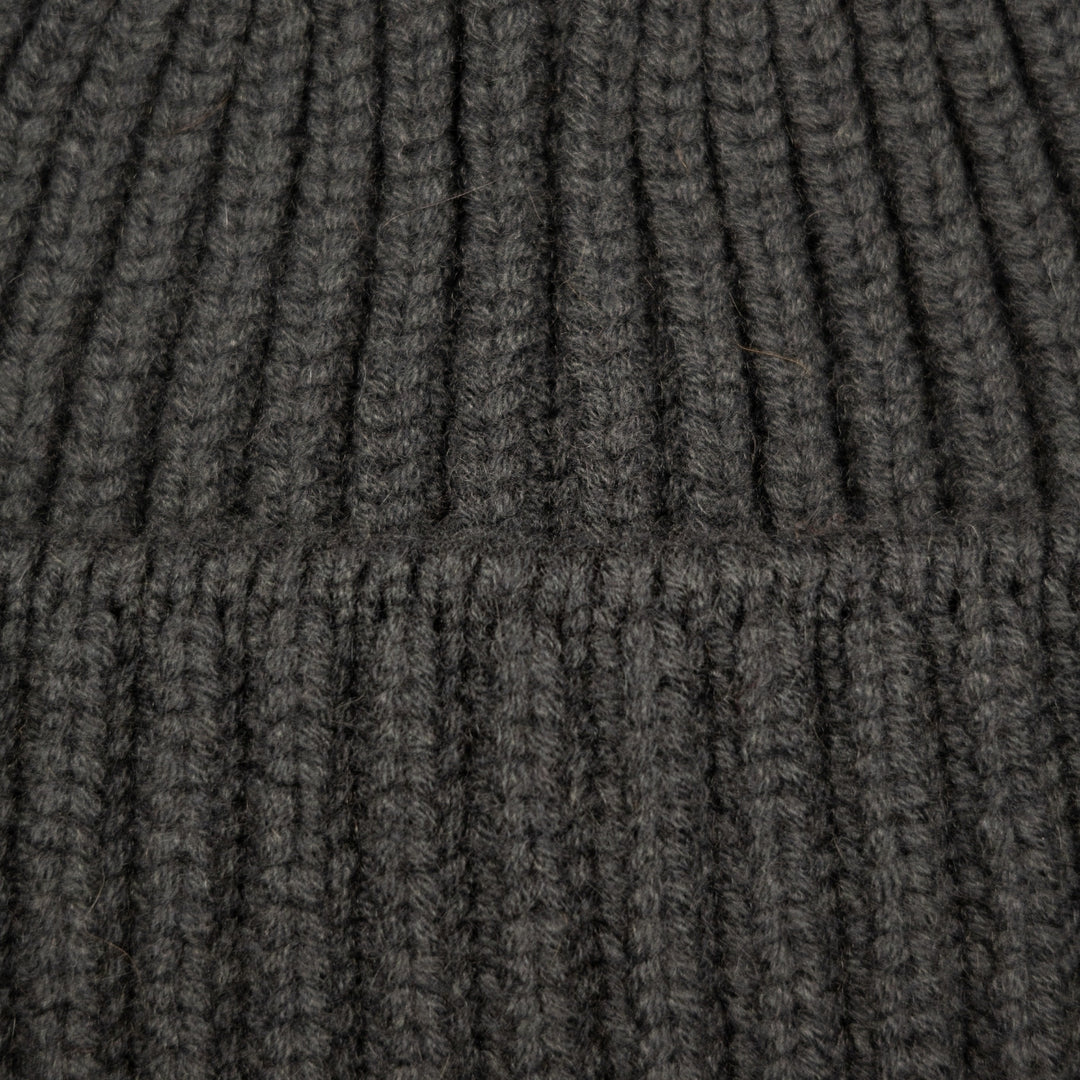 Forest Green Ribbed Cashmere Beanie