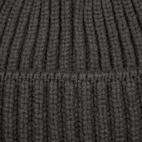 Forest Green Ribbed Cashmere Beanie